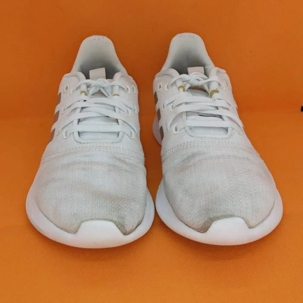 Adidas PureMotion Womens White/Silver Running Sneakers - Size: 8.5